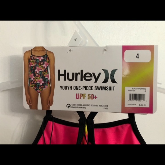 NWT, Hurley, Girls one piece swimsuit - Picture 6 of 7